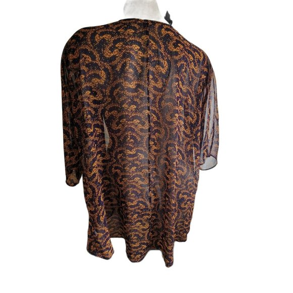 LulaRoe Purple Orange Swim Cover or Sheer Jacket Robe Woman's L LH8058 - Picture 5 of 7